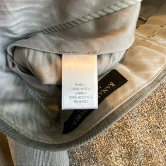 Banana Republic Tailored Slim Fit Gray Wool Pants Men’s 33x34 - Picture 8 of 13